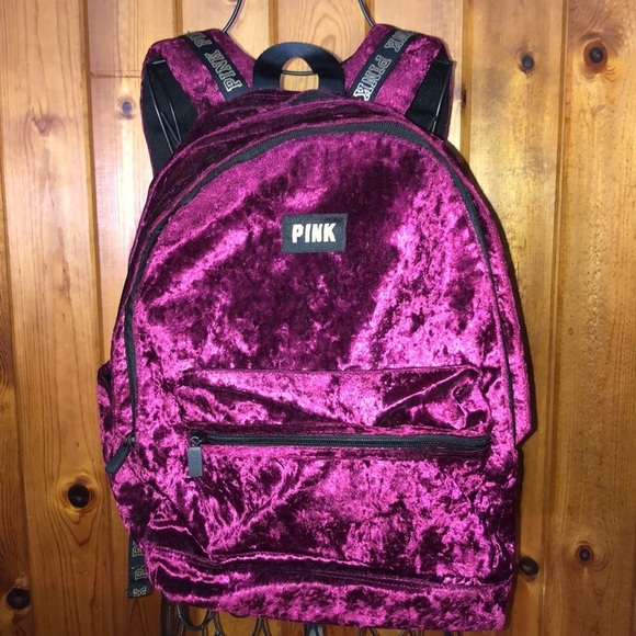 Victoria’s Secret Pink Campus Backpack Ruby Velvet school bag travel bag purple‍ - Picture 4 of 11